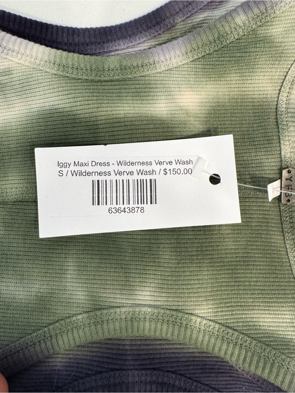 Young fabulous & broke, Sleeveless Tie-Dye Maxi Dress in Olive Green and Blue - Picture 5 of 7